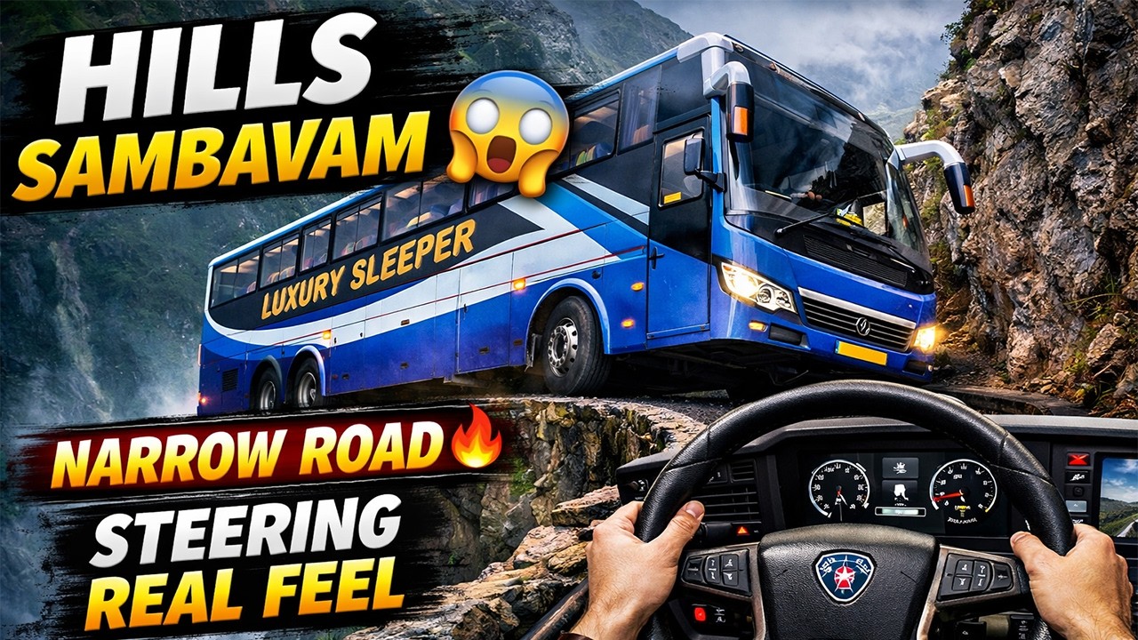 Luxury Sleeper Bus Koduramana Driving😱|Hills+Real Steering| ETS2 Live #live #game #bussid #ets2 #bus