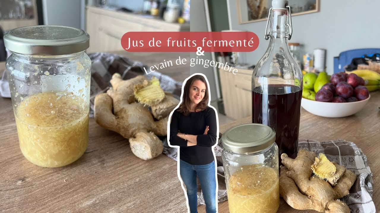 Votre SODA NATUREL, riche en PROBIOTIQUES/ Recette de LEVAIN DE GINGEMBRE (rapide et facile)