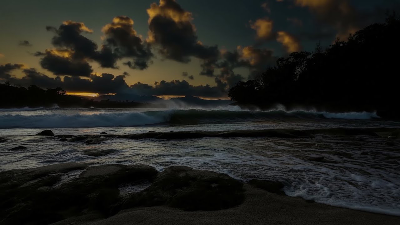 Ocean Waves for Evening Wind Down 🌙 | Gentle Ocean Sounds (Dark Screen)