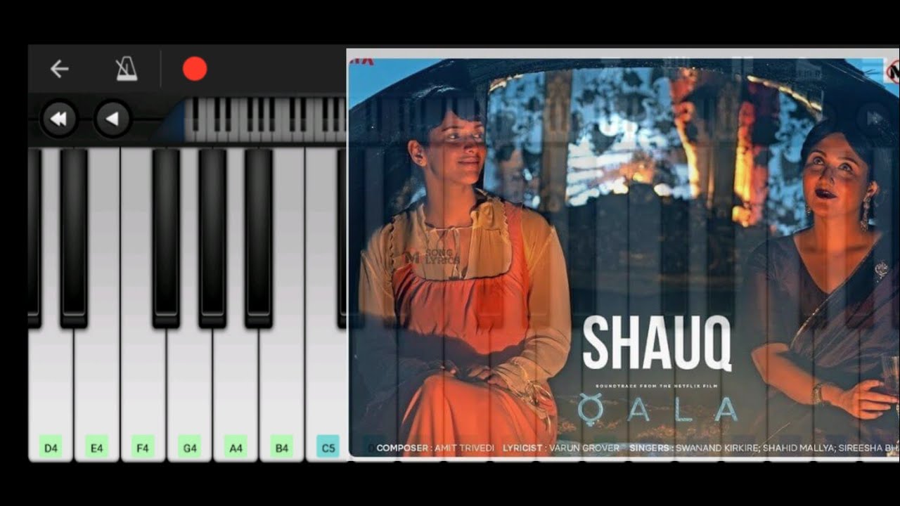 Shauq- Qala | Piano Tutorial w/Notes | Melodia