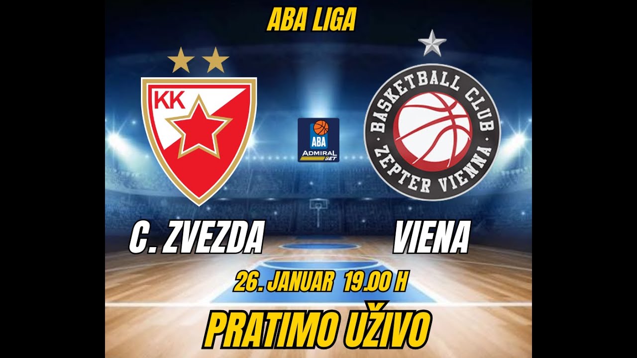 C.ZVEZDA-VIENA! ABA LIGA! 26. Januar! 19.00 h PRATIMO UŽIVO ! #crvenazvezdakk #abaliga
