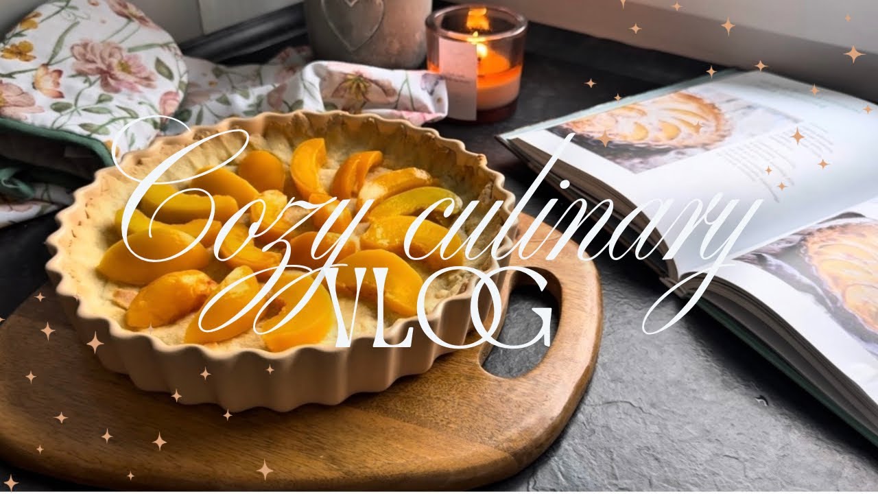 Cozy culinary vlog | peach tart | tarta brzoskwiniowa | baking 