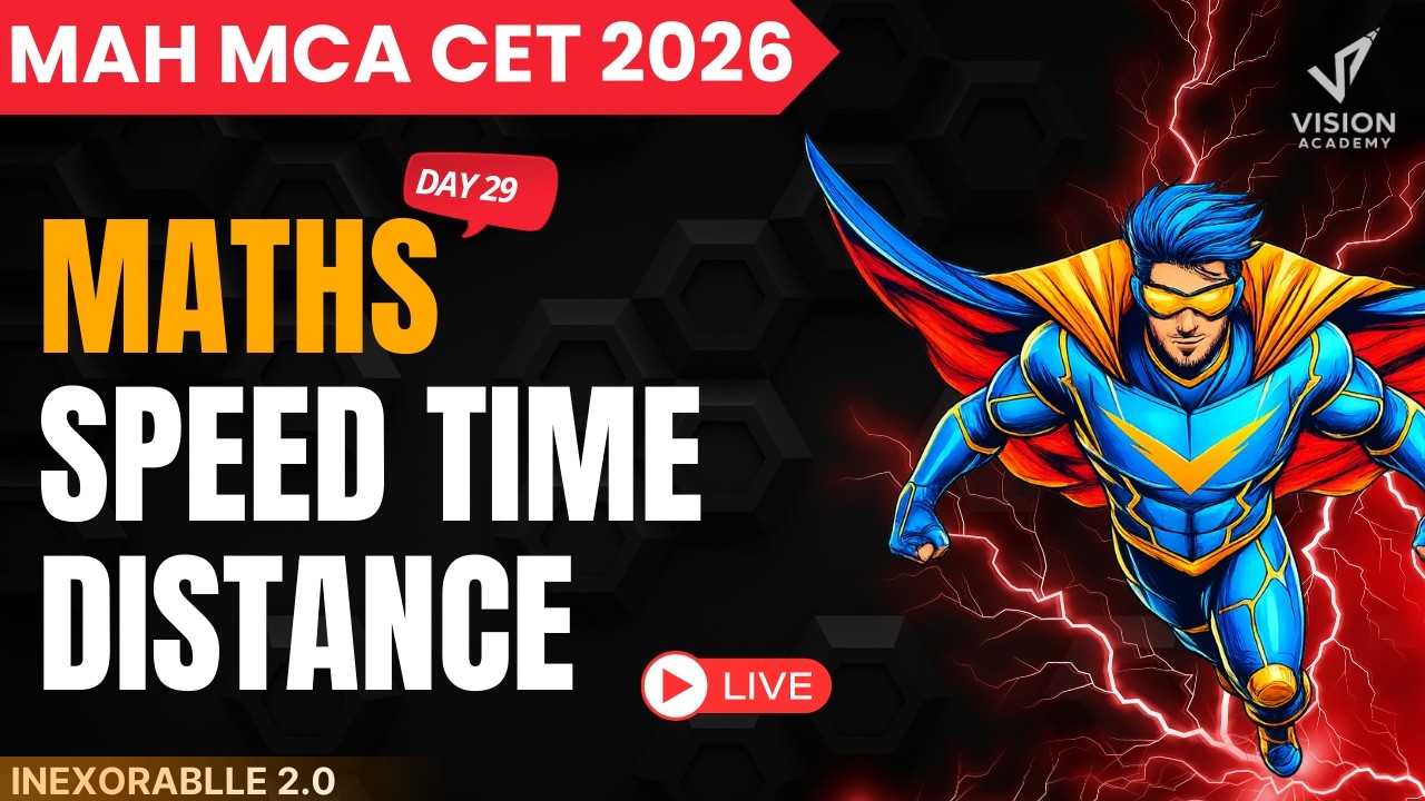 Maths Speed Time and Distance  Day 29 MCA CET 2026 Crash Course🔥 INEXORABLE FREE Crash Course 🚀