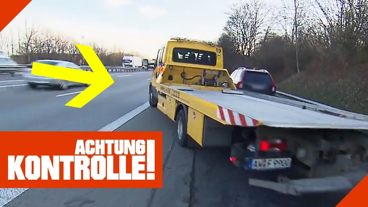Gefährliches Abschleppmanöver auf der Autobahn! | Achtung Kontrolle | Kabel Eins