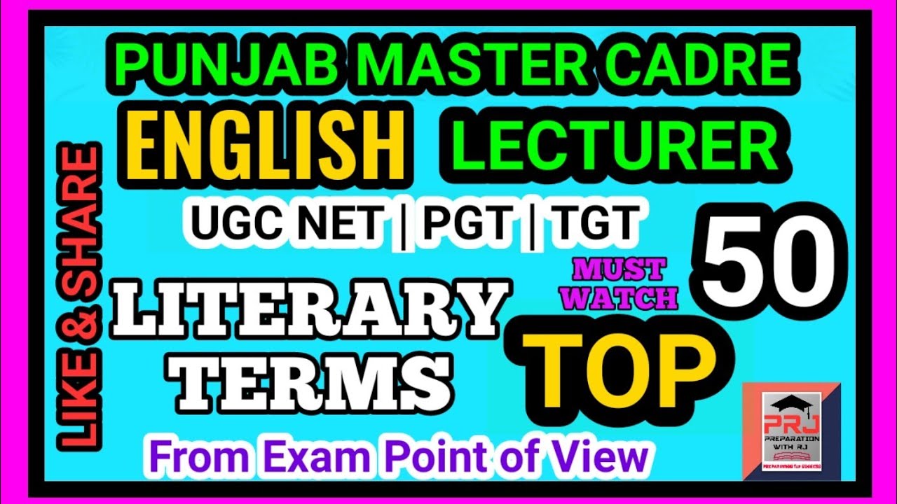 LITERARY TERMS | TOP 50 | MCQs | Master Cadre English & Lecturer Preparation | UGC NET | PGT | TGT