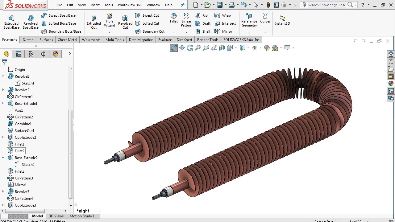 SolidWorks Tutorial - U Shape Heater Coil
