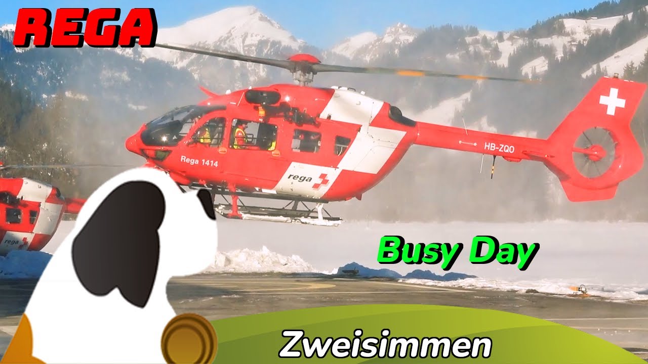 Busy Winter Day at Rega Zweisimmen – Continuous Helicopter Operations