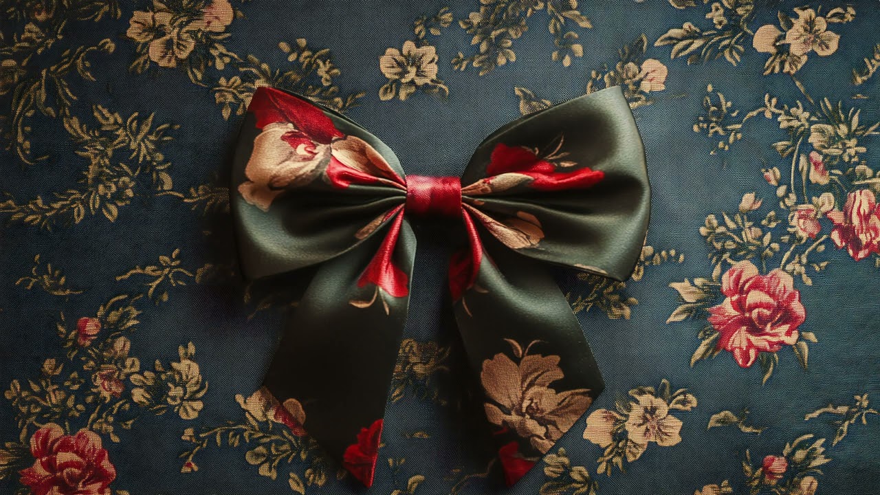 Vintage bow background | Bow screensaver | Coquette bow art Frame TV | Floral bow ASMR Visuals 2 hrs