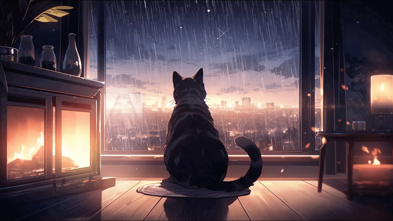 Rain to Quiet Your Mind 🌧️🐱 Lofi for Anxiety & Late Night Overthinking