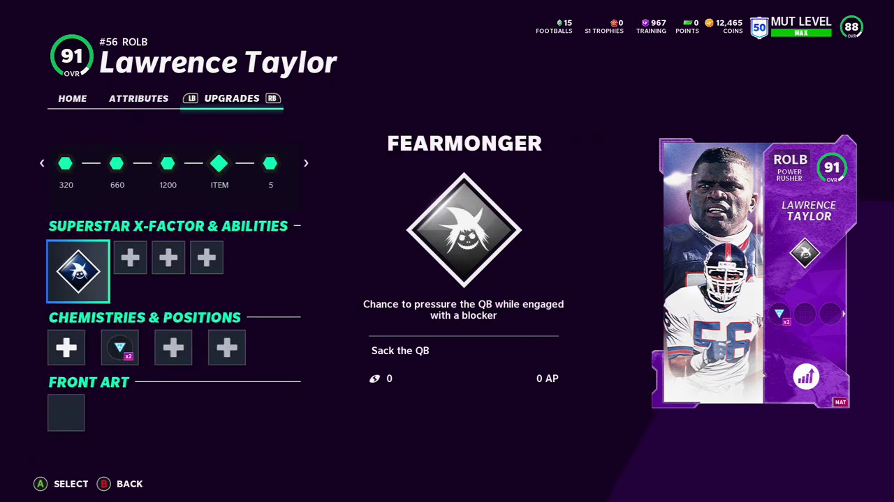 Madden 21 - MUT 21 - Lawrence Taylor 91 OVR Abilities & Stats