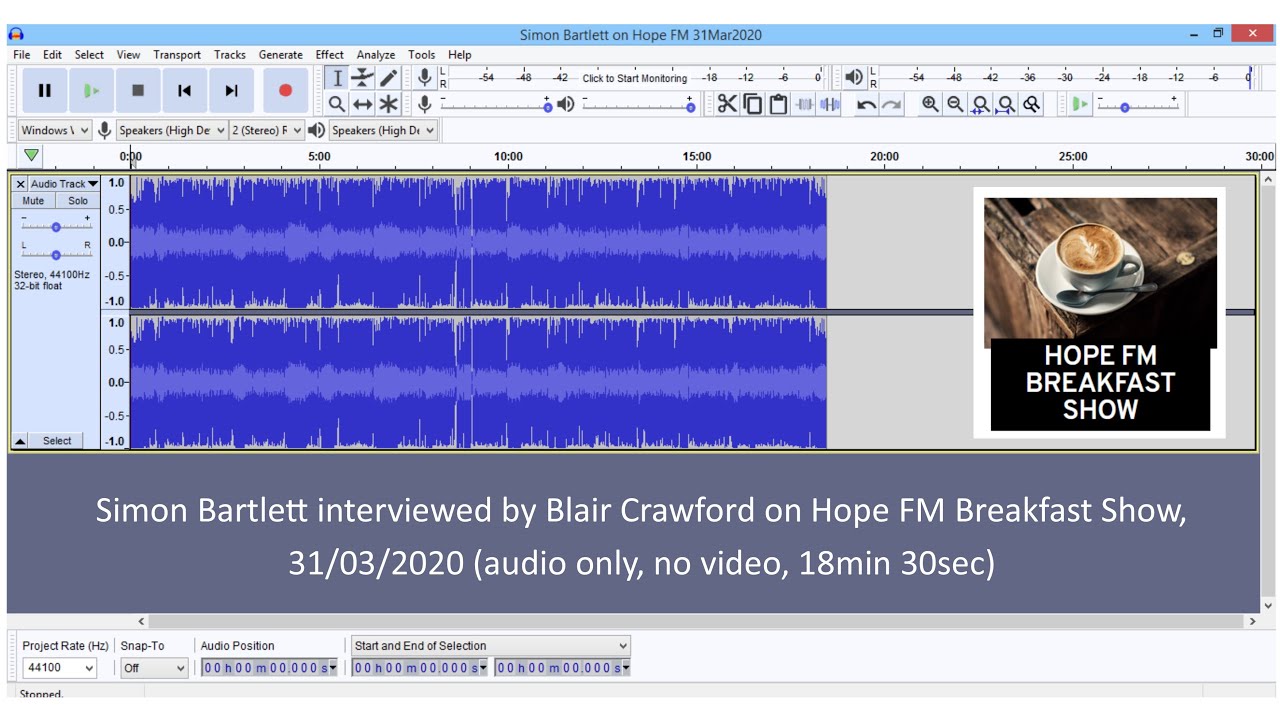 Simon Bartlett on Hope FM radio 31Mar2020