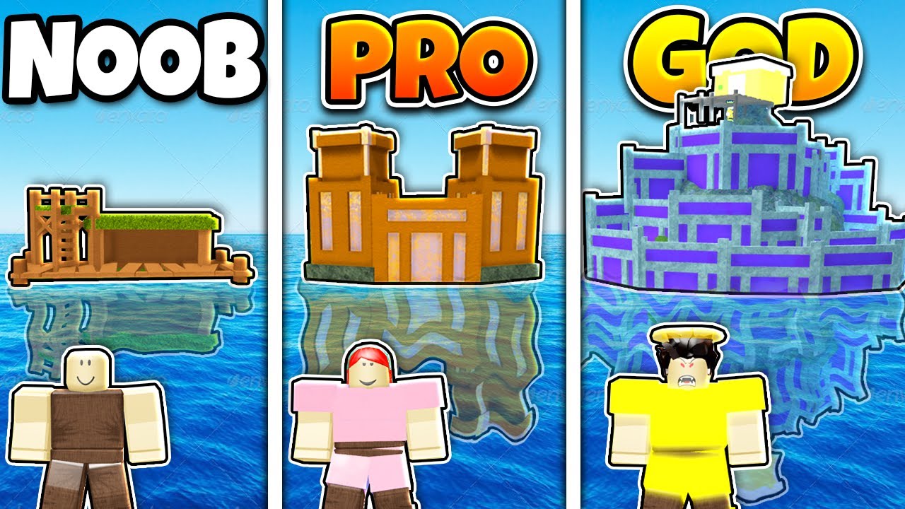 Roblox NOOB vs PRO vs GOD SAFEST BASE ON WATER BUILD in BOOGA BOOGA