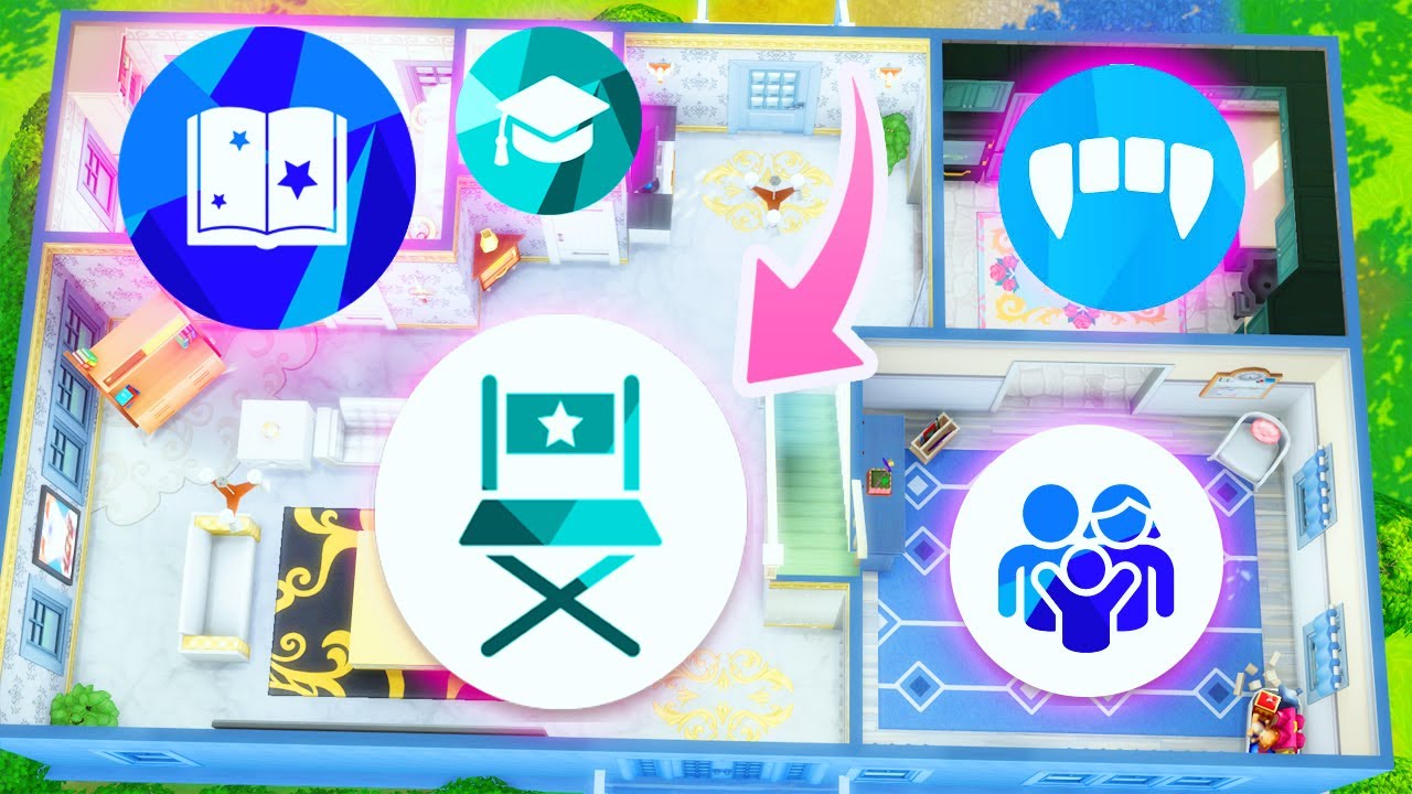 ¡LA CASA MÁS RARA DEL MUNDO! // Cada habitación es un pack de Los Sims 4 diferente