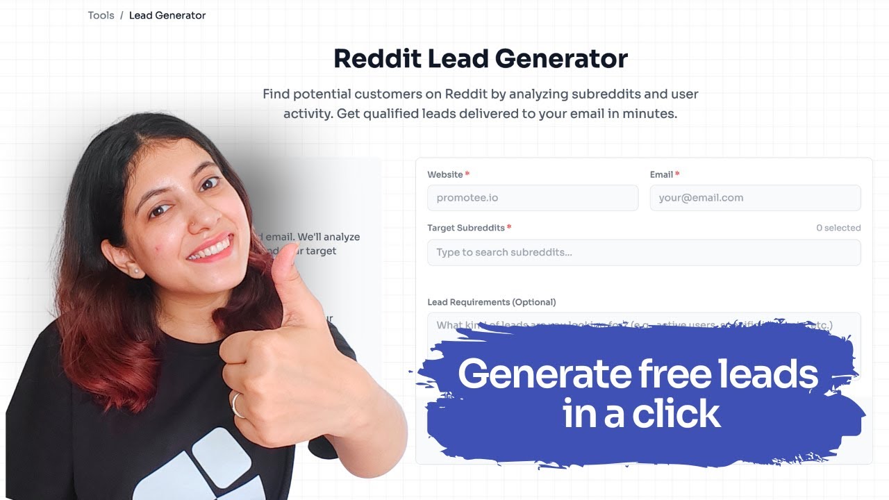 Find Leads on Reddit in Seconds &mdash; No Sign Up Required | @promotee_io