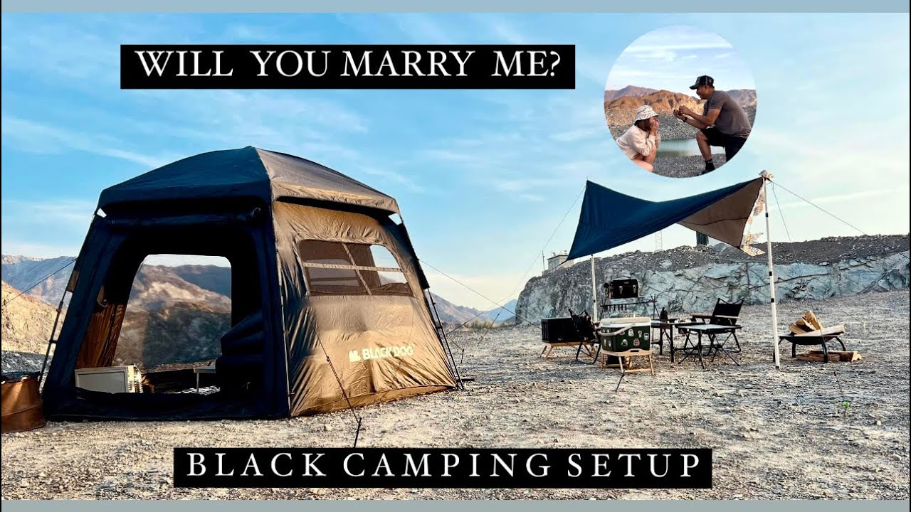 Engagement Proposal | Black Camping Edition | Blackdog Tent | Happy Couple 👫❤️