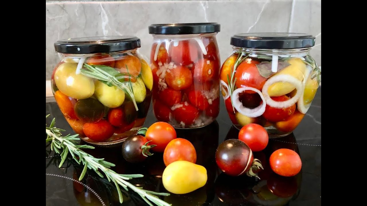 Čeri paradajz zimnica, Canned cherry tomatoes, Kirschtomaten aus der Dose