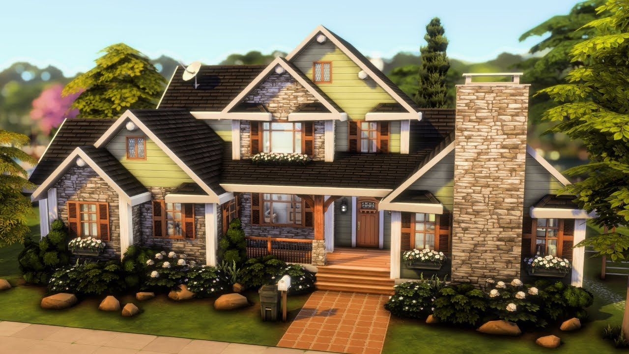 Большой семейный дом 🏡 The Sims 4 Быстрая постройка | Без CC