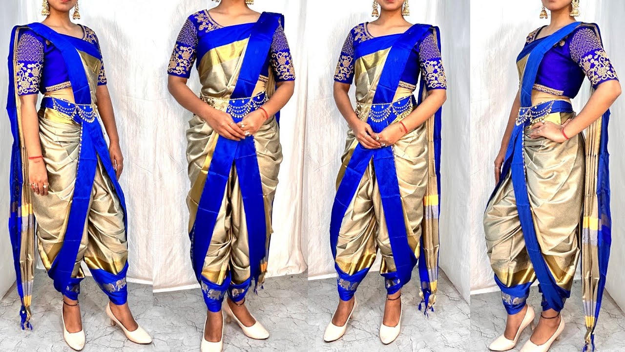 5 meter ki saree se pahne dhoti style saree|NORMAL SAREE LENGTH DRAPING IN DHOTI STYLE|HINDI