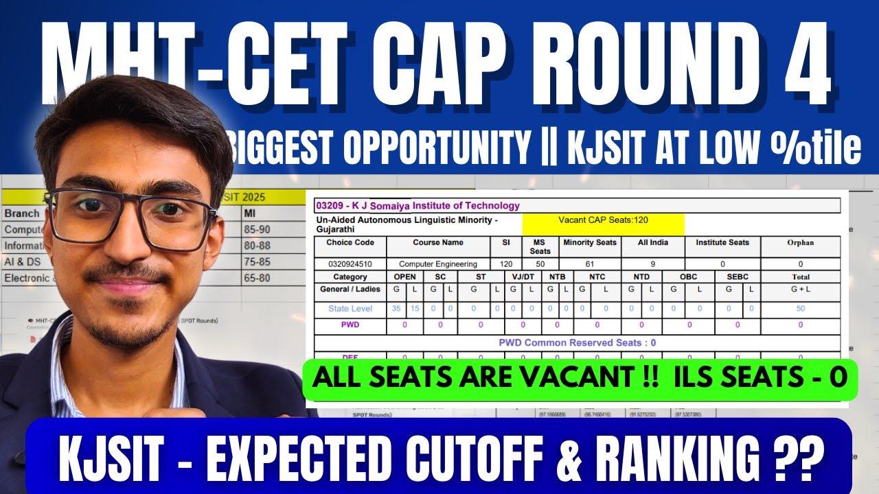 KJSIT in ROUND 4 | Expected Cutoff & Ranking ?? | MHT CET 2025 ILS SPOT Round Updates