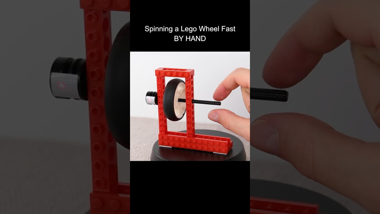 Spinning a Lego wheel fast by hand #shorts