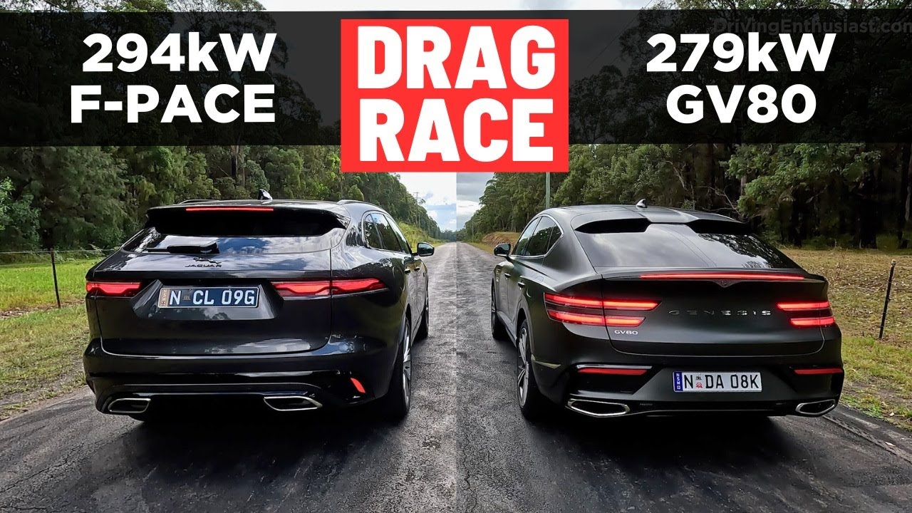 Drag Race: Jaguar F-PACE 400 Sport vs Genesis GV80 Coupe 3.5T