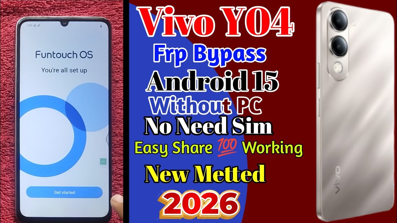 {Vivo Y04√ Frp Bypass Android 15 Google Account Bypass Without PC No Need PC Easy Share 💯 Working ✓}
