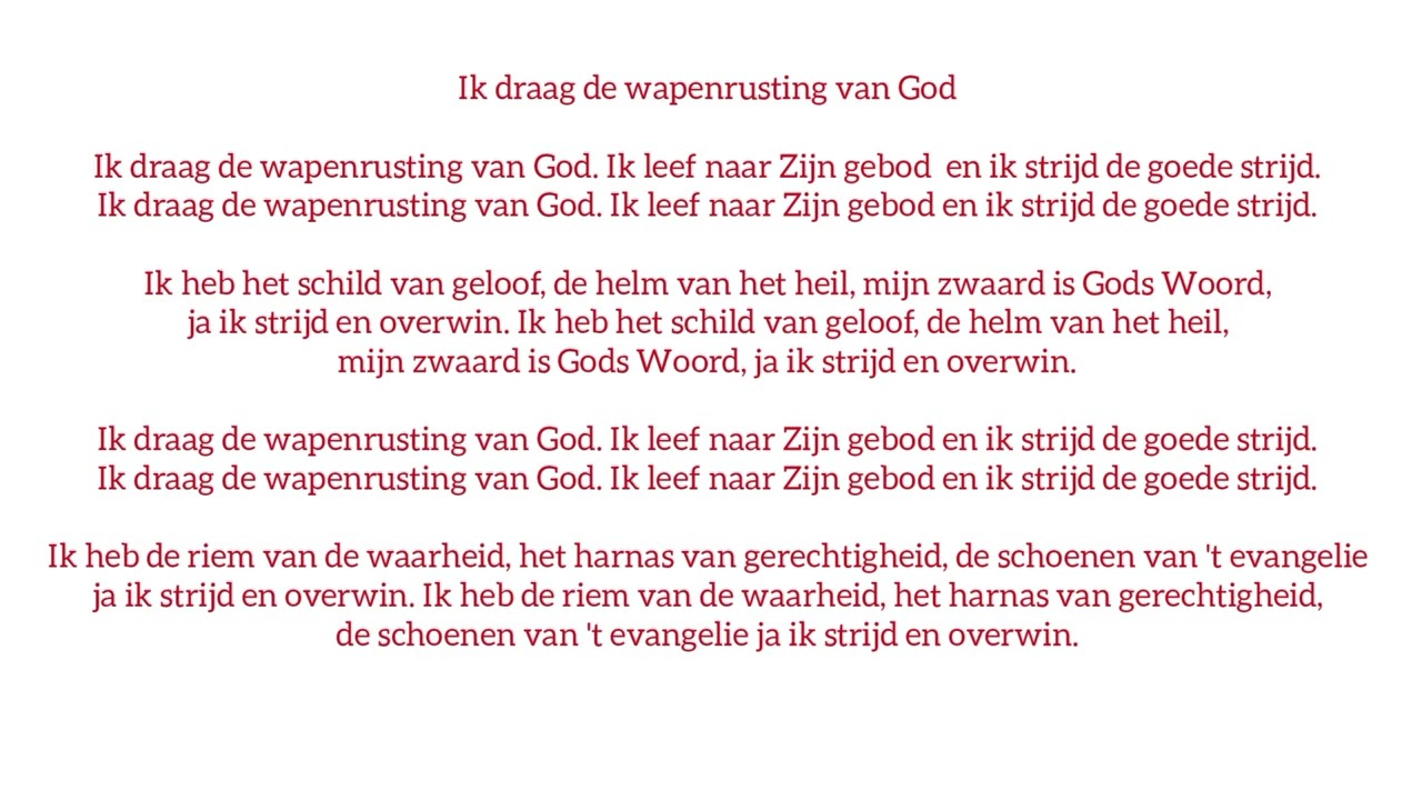 Ik draag de wapenrusting van God 