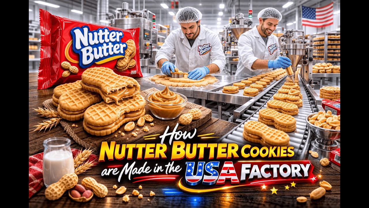 Inside the Nutter Butter Factory  –  Nutter Butter Cookie Manufacturing Process (USA Food Factory)