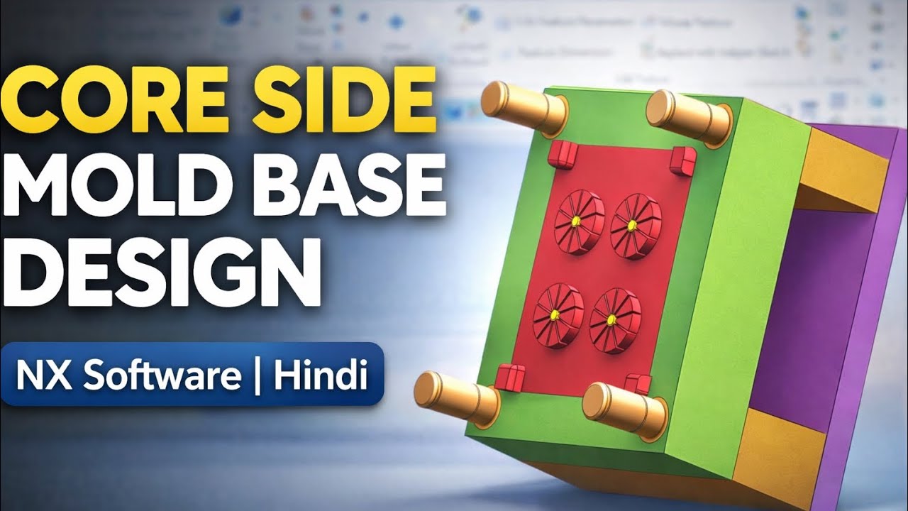Core Side Mold Base Design in NX Software | Housing, Spacer & Bottom Plate with Calculation
