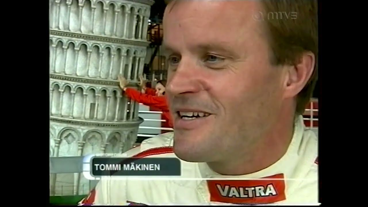 Tommi Mäkinen ja Marcus Grönholm hauskuuttelevat Alahärmässä (2003)