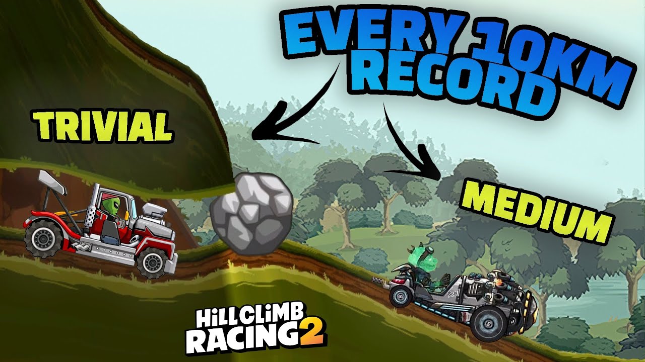 ⚡😍Ranking Every Backwater Bog 10km Record! Hill Climb Racing 2 Gameplay Compilation