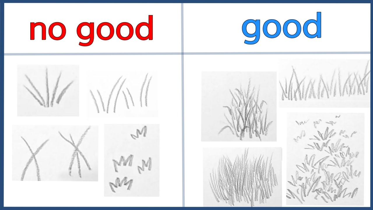 왕기초_ 풀, 잔디 그리는방법ㅣ연필드로잉(자막) #drawing_tutorial #grass #lawn(subtitles)