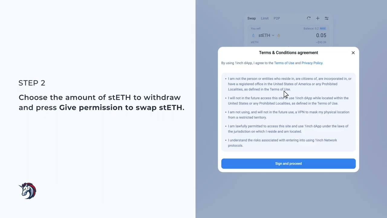Swap stETH using 1inch | Ethereum Withdrawals