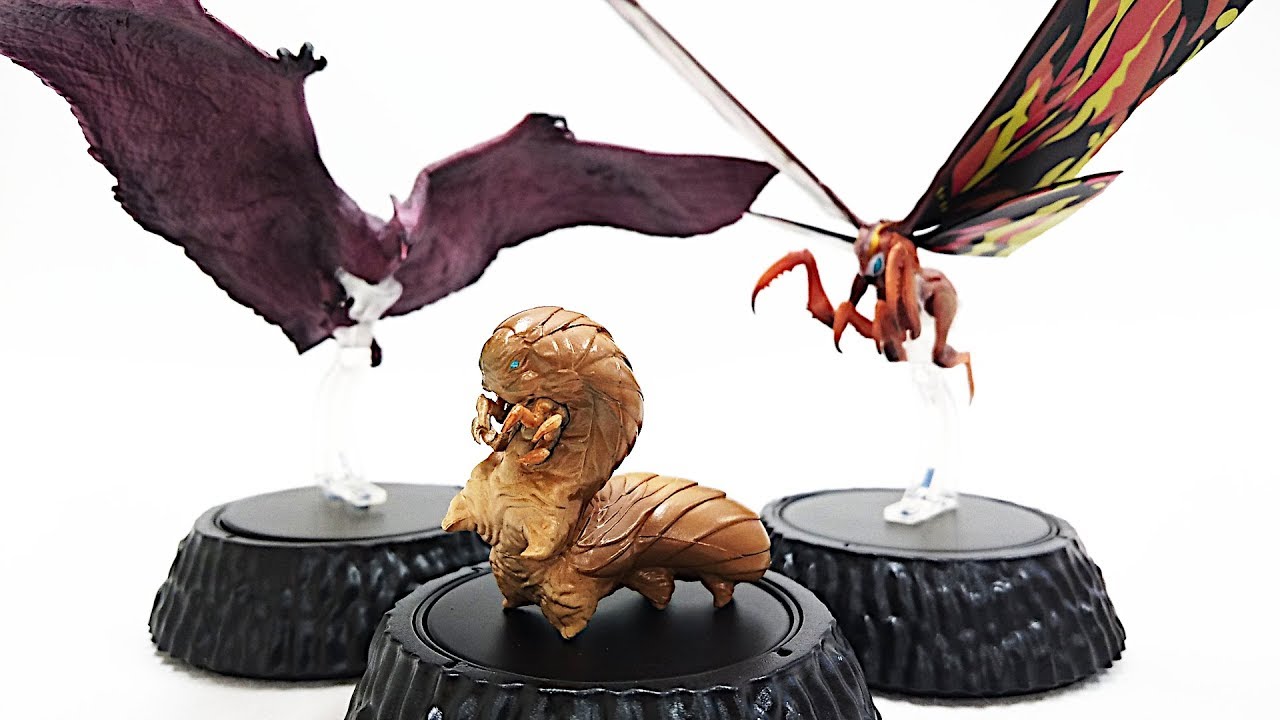 Premium BANDAI HG D+ EX01 Mothra, Mothra larva, Rodan 2019 Figure Unboxing