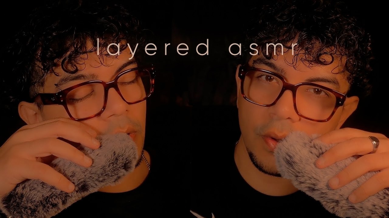 ASMR - Layered Sounds with Binaural Fluffy Mic and Rain for Sleep 😴 3 Hours