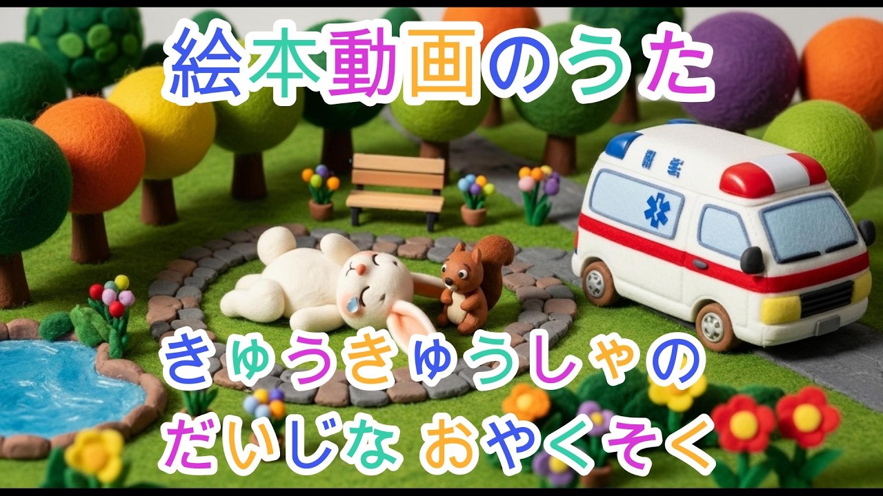 絵本動画のうた　救急車の 大事な 約束(きゅうきゅうしゃの だいじな おやくそく）　　はたらくくるまのAI動画　楽しいオリジナルソング