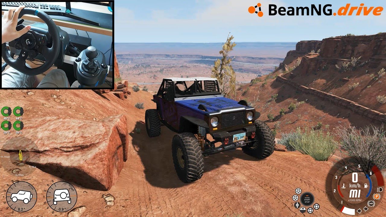 Realistic rock crawling in Utah - CRAWLER - BeamNG.drive | Logitech g923 gameplay