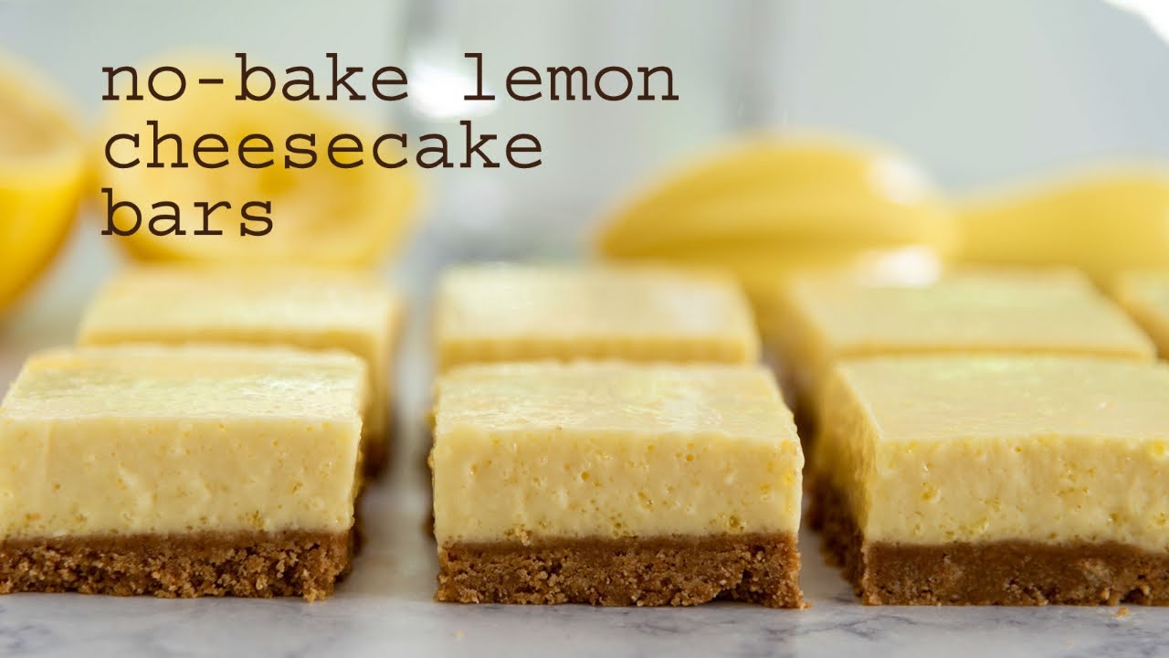 No-Bake Lemon Cheesecake Bars | traybakes & more
