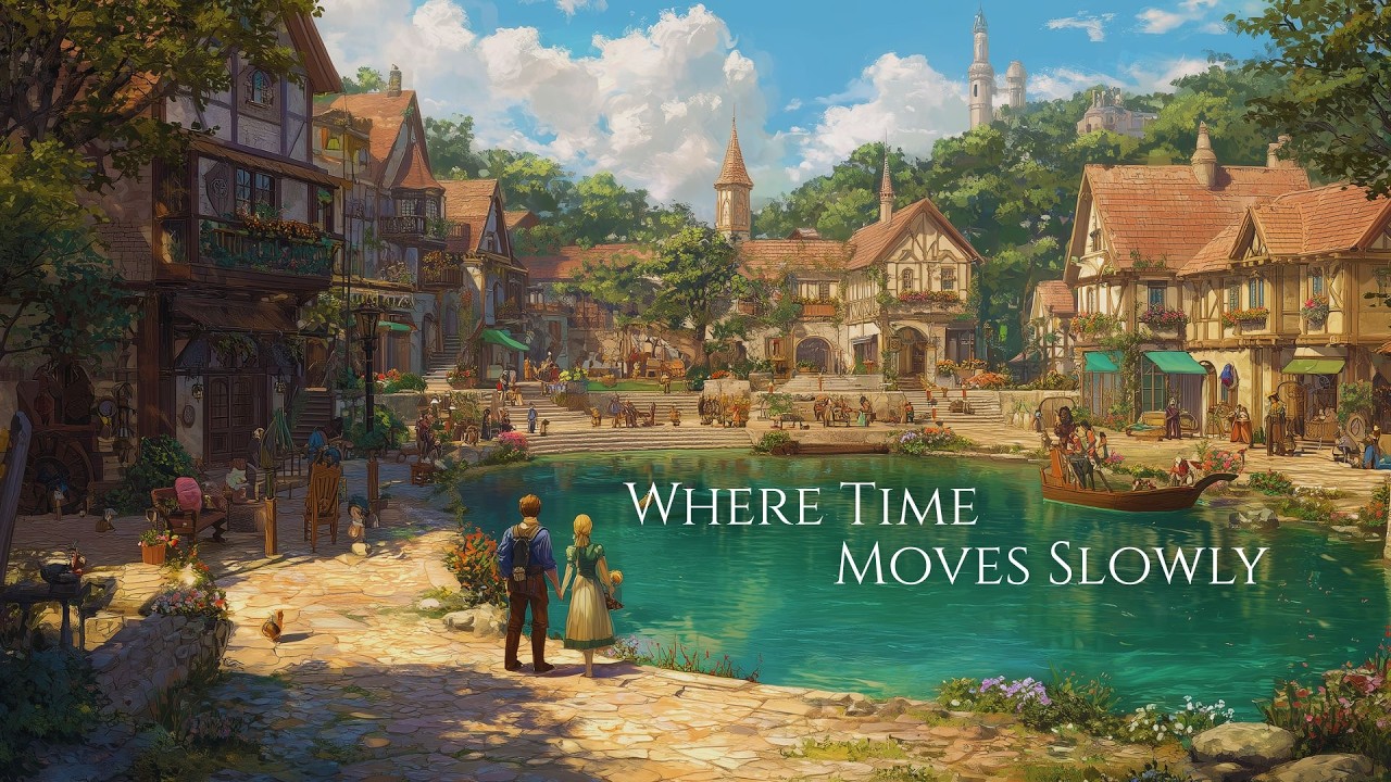Medieval Fantasy Village by the Lake | Peaceful Ambient Music