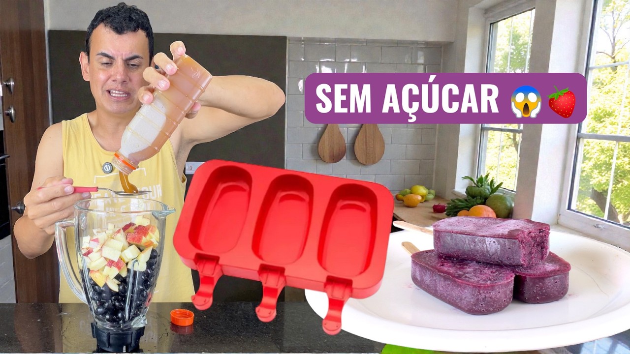 Sorvete SAUDÁVEL sem açúcar: testei nessa forma barata 🍎🍇