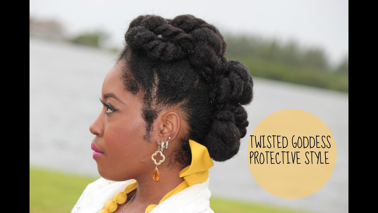 Natural Hair:Twisted Goddess Protective Hairstyle