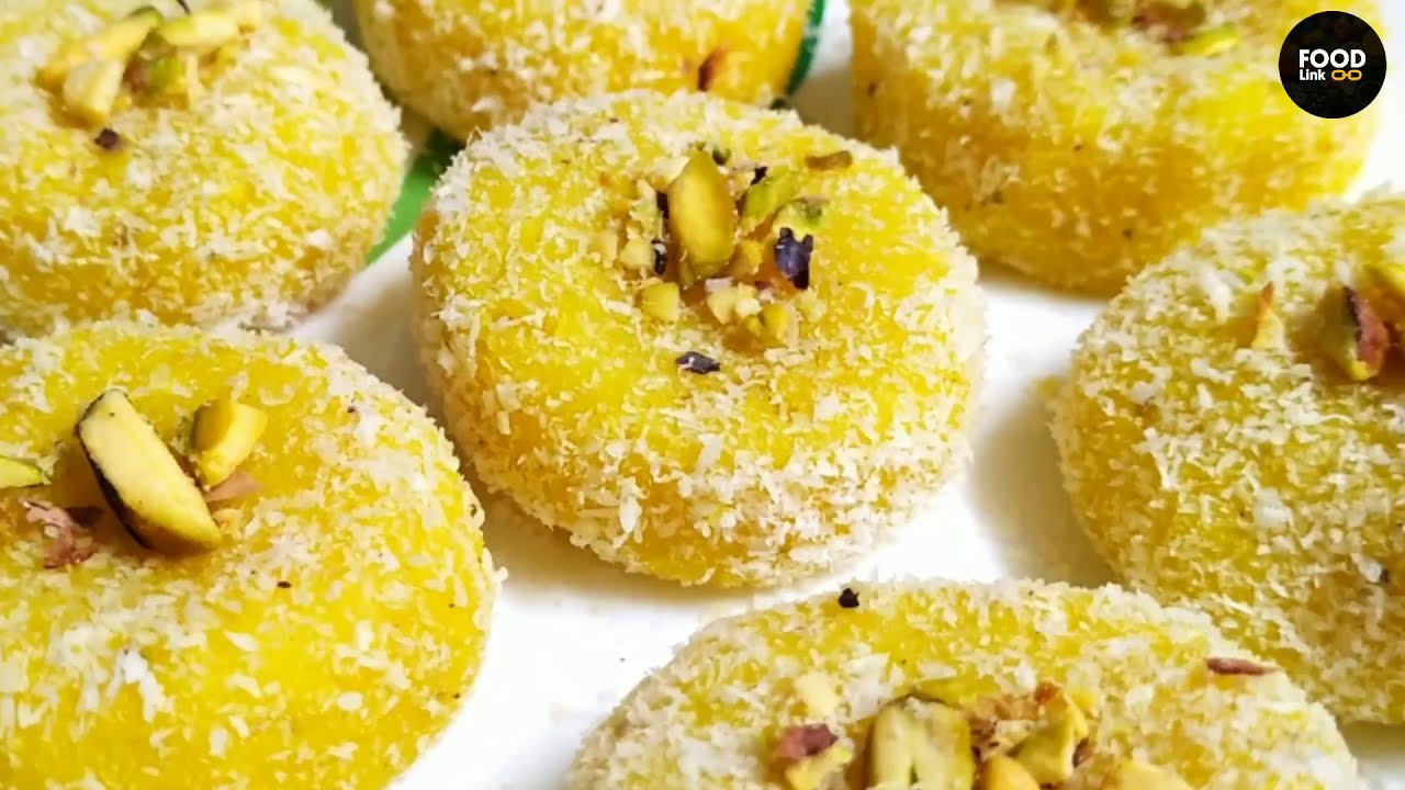 Rice Coconut Peda | Diwali Special | Coconut Peda without Milk Powder | Dessert | Food Link