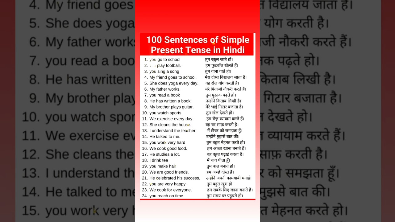 Present Simple Tense Examples | हिंदी और English में आसान उदाहरण 🔥 