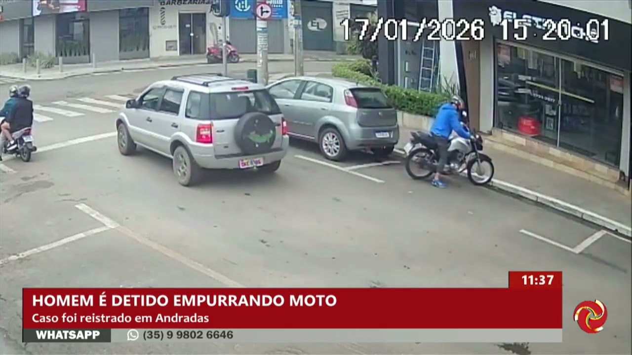 Homem é detido empurrando moto em Andradas