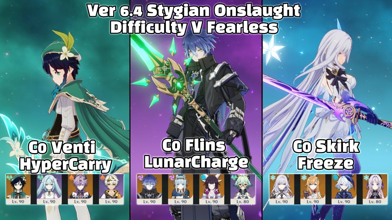 [6.4 Stygian Onslaught] C0 Venti x C0 Flins x C0 Skirk Difficulty V Fearless | Genshin Impact