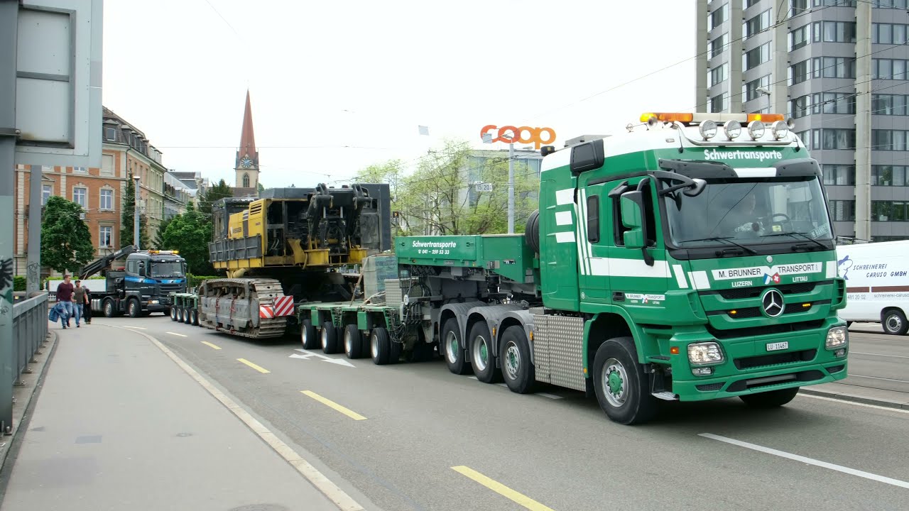 Brunner Littau Schwertransport mit Komatsu PC1250 UHD
