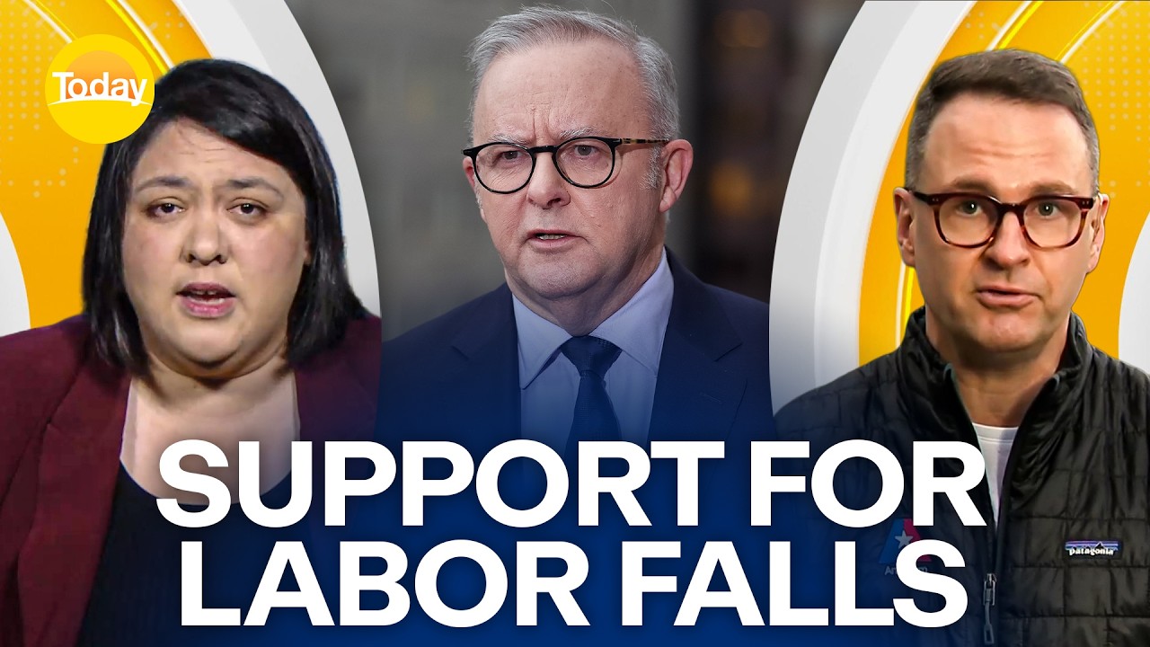 Prime Minister, Treasurer, and Labor's support falls | 9 News Australia