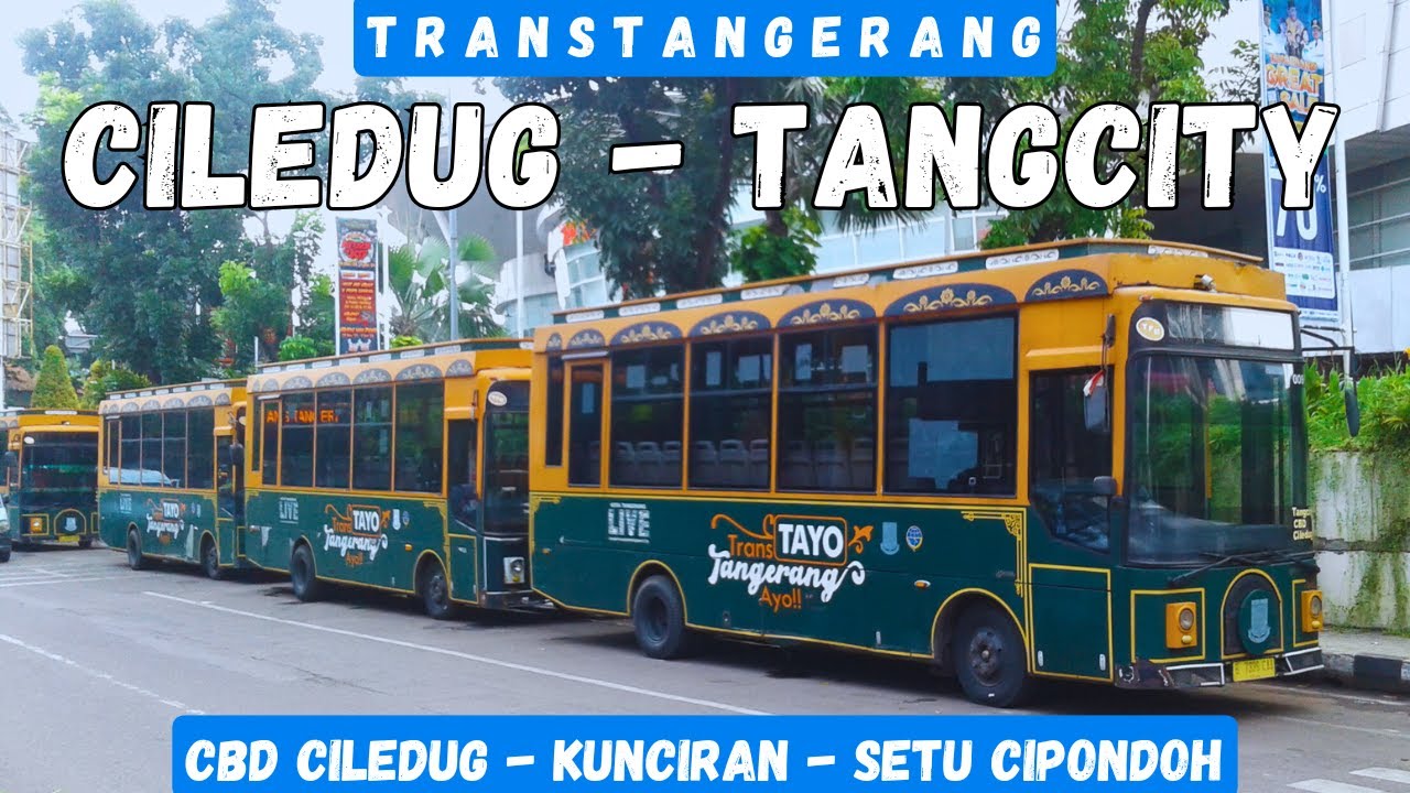 Поездка на скоростном автобусе Transtangerang № 114 ❗ Центральный деловой район CILEDUG до торгов...