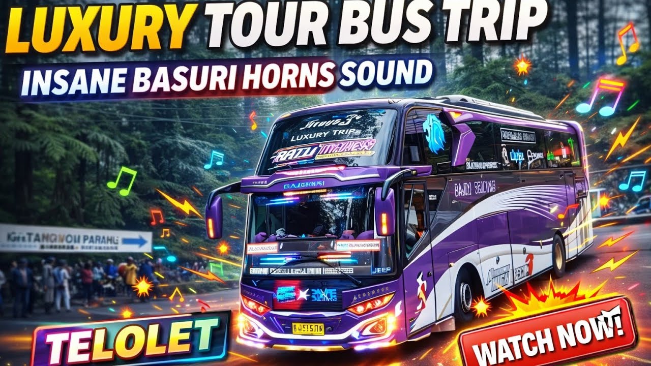 Luxury Tour Bus Trip 🚍💥 INSANE Basuri Horn Sound | Crazy Telolet Moments 