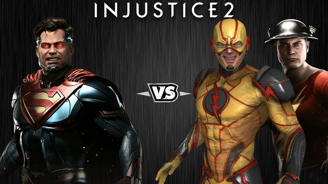 Injustice 2 - Супермен против Обратного Флэша и Джея Гаррика - Intros & Clashes (rus)